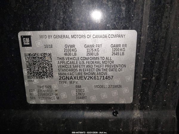 2019 CHEVROLET EQUINOX LT — I9