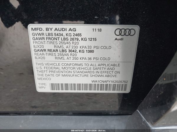 2019 AUDI Q5 45 PREMIUM