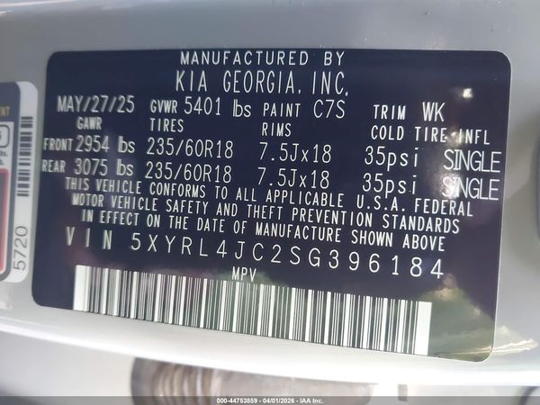 2025 KIA SORENTO S