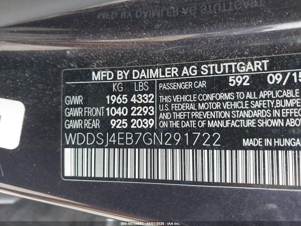 2016 MERCEDES-BENZ CLA 250 CLA250