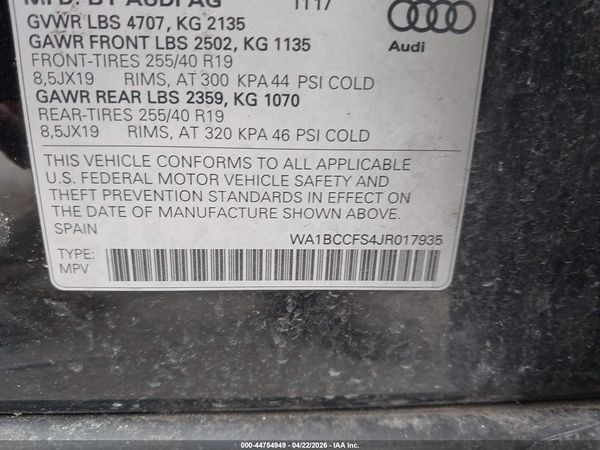 2018 AUDI Q3 2.0T PREMIUM