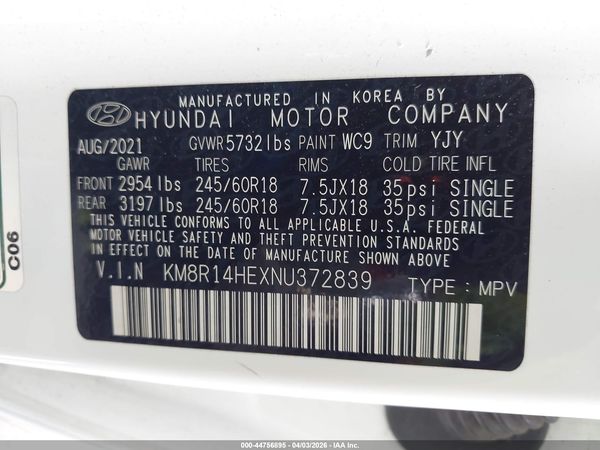 2022 HYUNDAI PALISADE SE