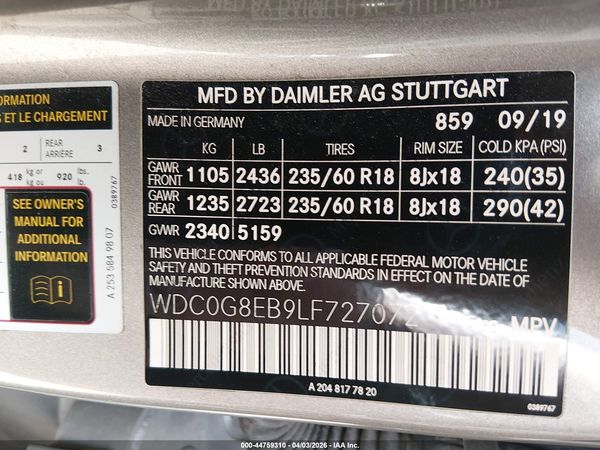 2020 MERCEDES-BENZ GLC 300 4MATIC