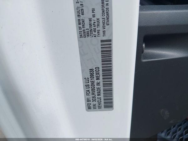 2022 RAM PROMASTER 1500 HIGH ROOF 136 WB