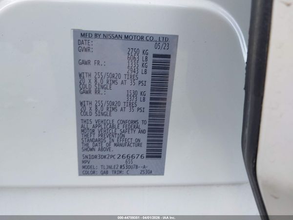 2023 NISSAN PATHFINDER PLATINUM 4WD