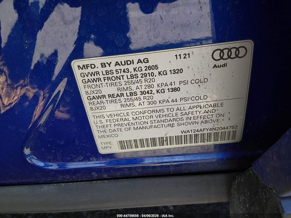 2022 AUDI SQ5 SPORTBACK