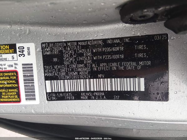 2025 TOYOTA SIENNA XLE