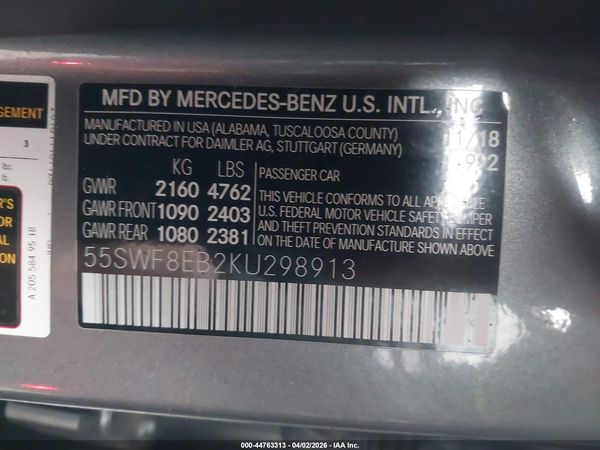 2019 MERCEDES-BENZ C 300 4MATIC