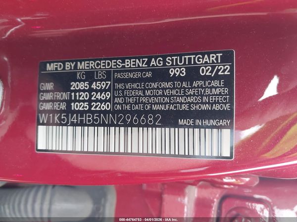 2022 MERCEDES-BENZ CLA 250 COUPE 4MATIC