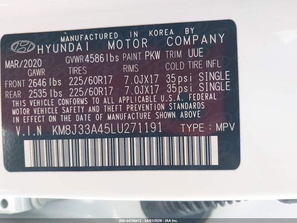 2020 HYUNDAI TUCSON VALUE