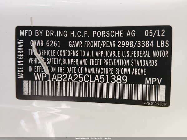 2012 PORSCHE CAYENNE S