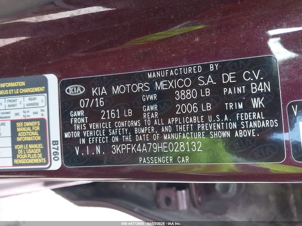 2017 KIA FORTE LX