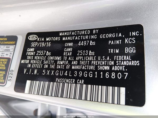 2016 KIA OPTIMA EX