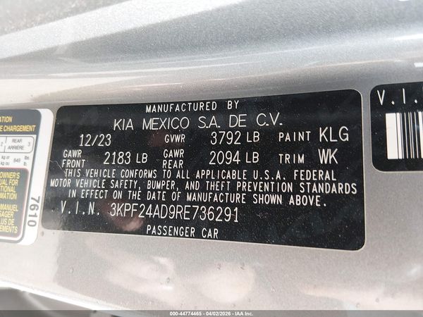 2024 KIA FORTE LXS