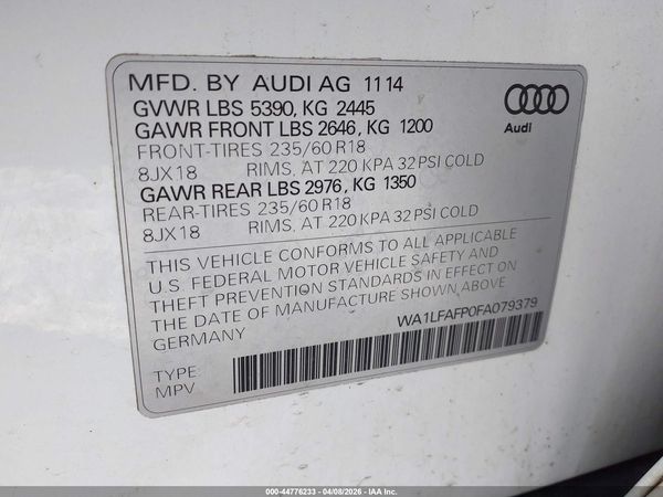 2015 AUDI Q5 2.0T PREMIUM
