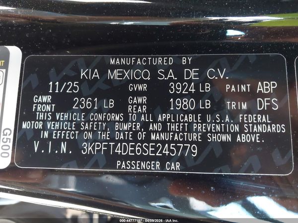 2025 KIA K4 LXS