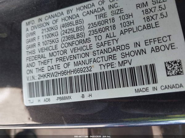 2017 HONDA CR-V TOURING