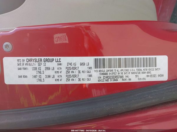 2013 DODGE GRAND CARAVAN SXT — I9