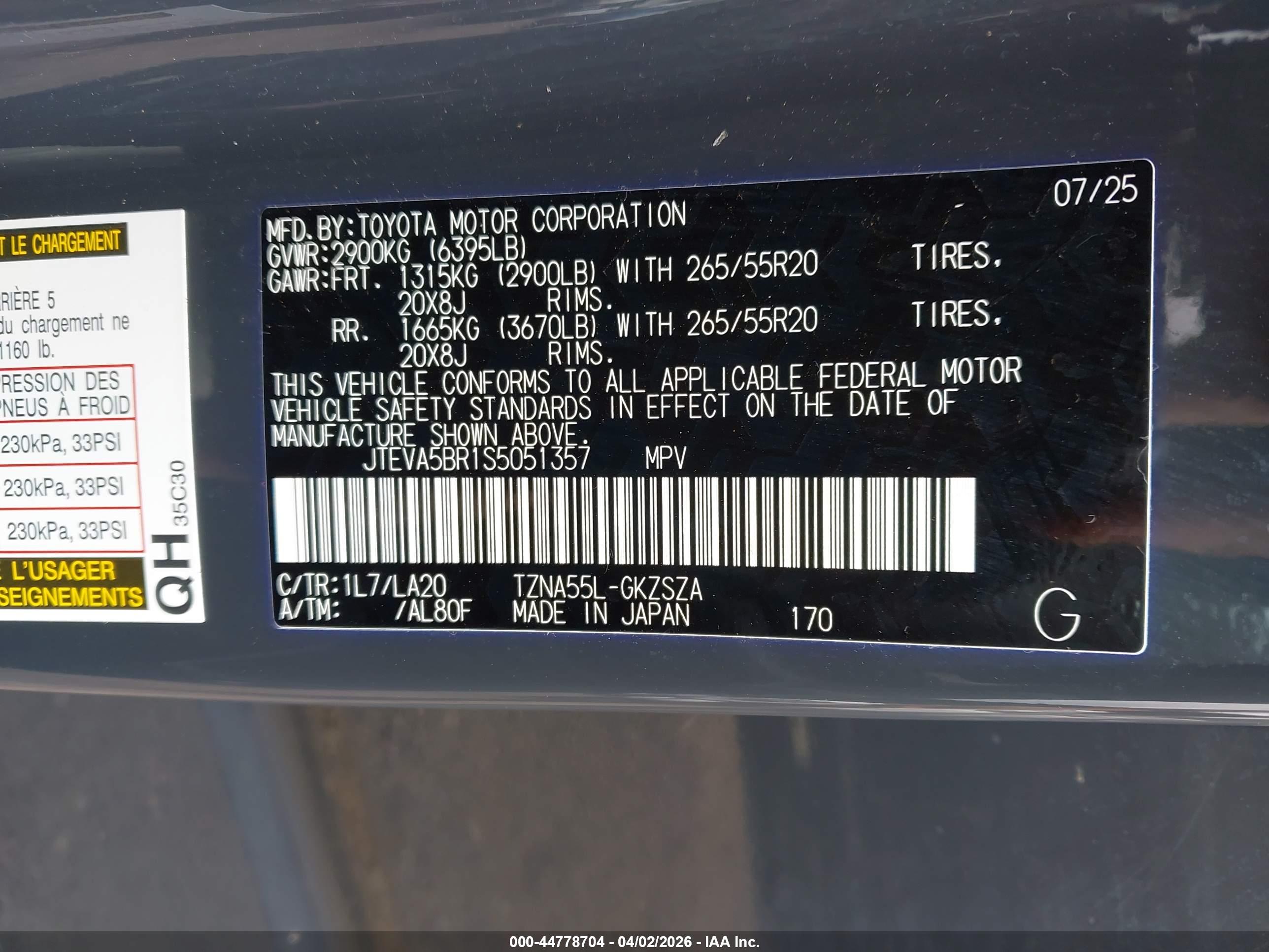 2025 TOYOTA 4RUNNER LIMITED
