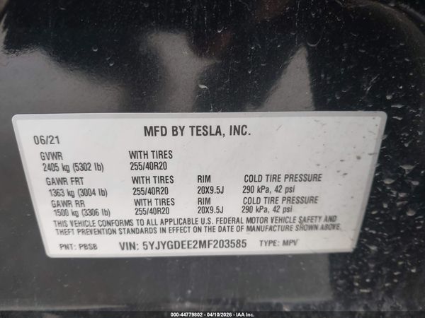 2021 TESLA MODEL Y