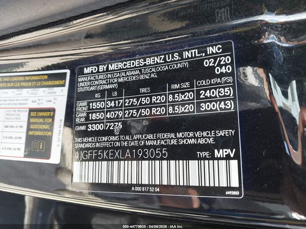 2020 MERCEDES-BENZ GLS 450 4MATIC