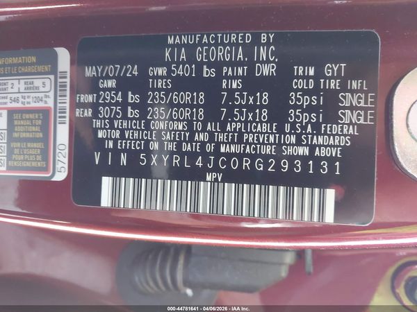 2024 KIA SORENTO S