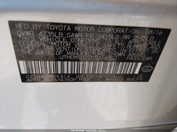 2016 LEXUS IS 300
