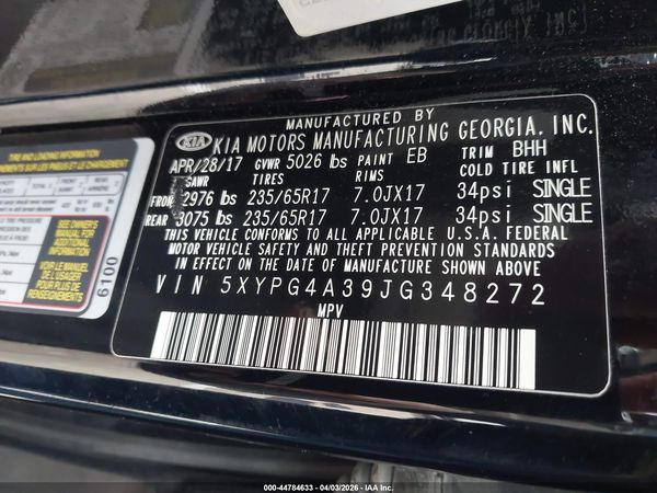 2018 KIA SORENTO 2.4L LX