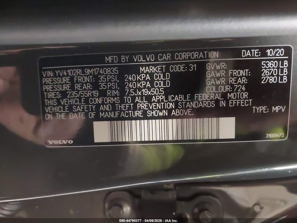 2021 VOLVO XC60 T5 INSCRIPTION
