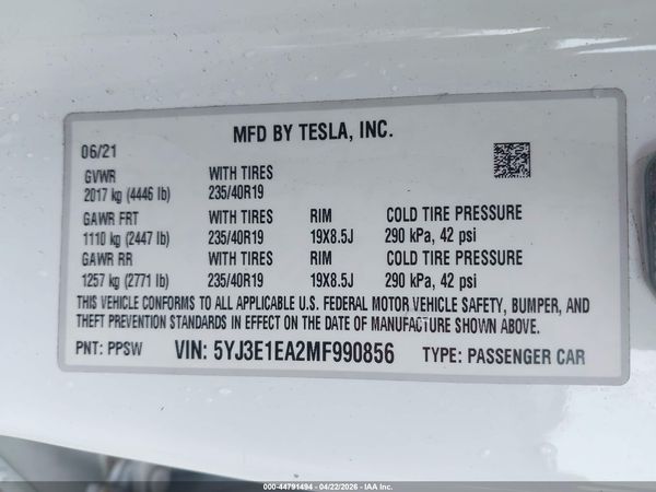2021 TESLA MODEL 3