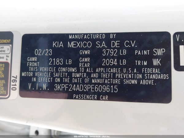 2023 KIA FORTE LXS