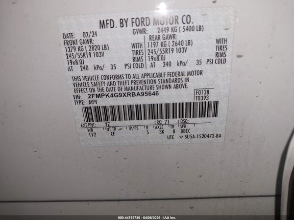 2024 FORD EDGE SE — I9