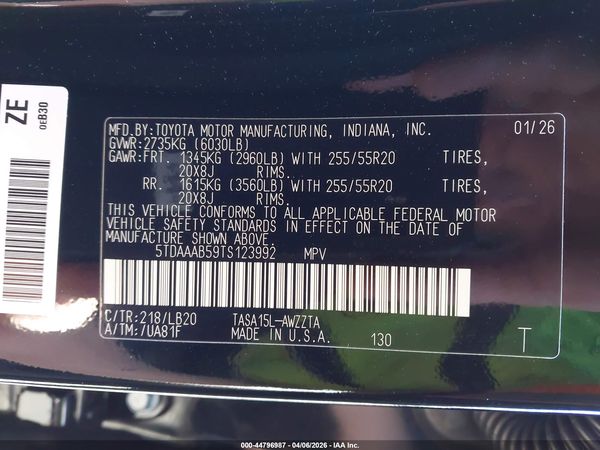 2026 TOYOTA GRAND HIGHLANDER PLATINUM