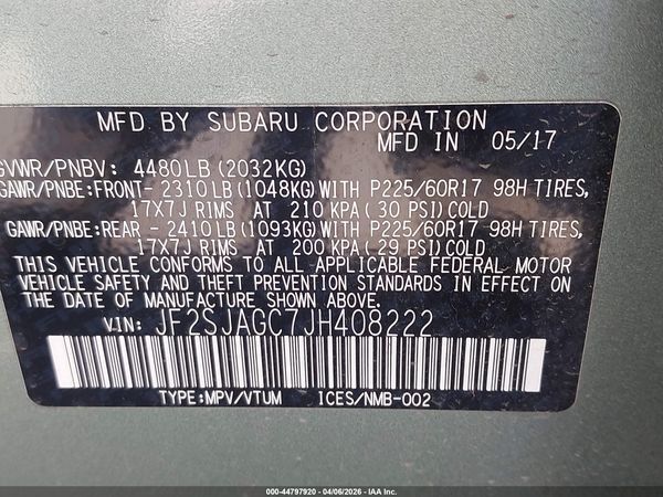 2018 SUBARU FORESTER 2.5I PREMIUM