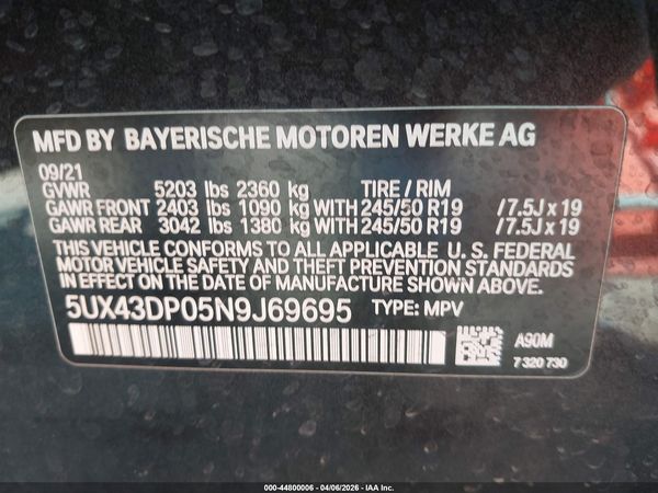 2022 BMW X3 SDRIVE30I