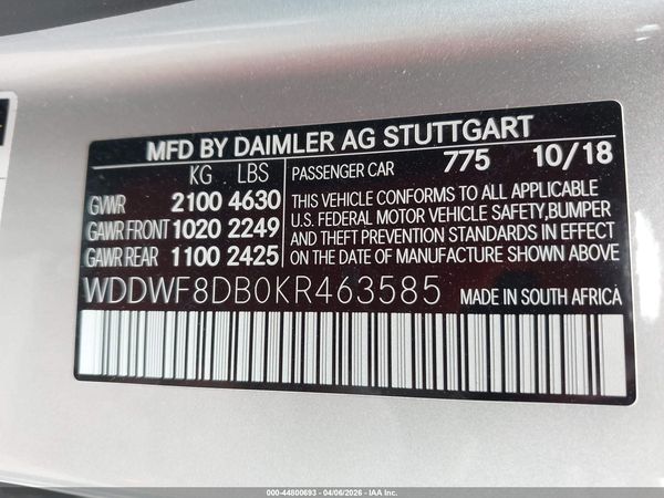 2019 MERCEDES-BENZ C 300 C300