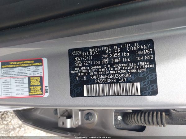 2022 HYUNDAI ELANTRA SEL