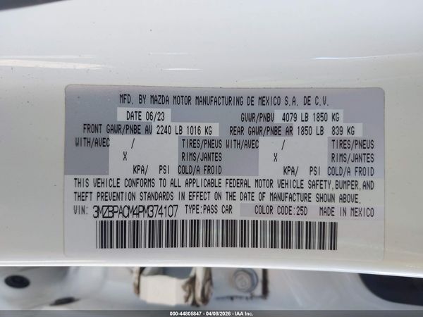 2023 MAZDA MAZDA3 2.5 S PREFERRED