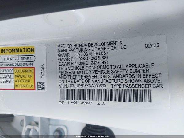 2022 ACURA TLX A-SPEC PACKAGE