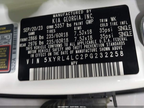 2023 KIA SORENTO S