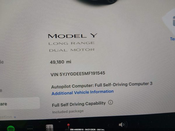 2021 TESLA MODEL Y