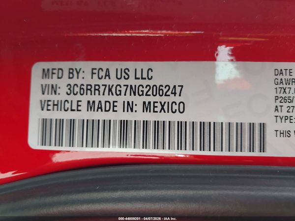 2022 RAM 1500 CLASSIC TRADESMAN  4X4 5'7 BOX