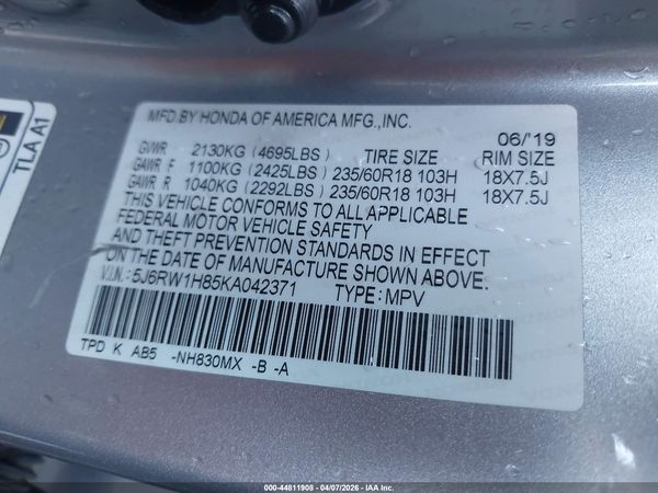 2019 HONDA CR-V EX-L