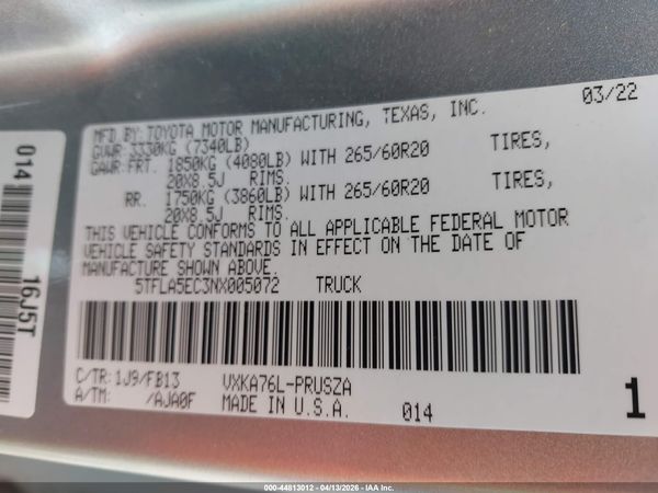 2022 TOYOTA TUNDRA SR5