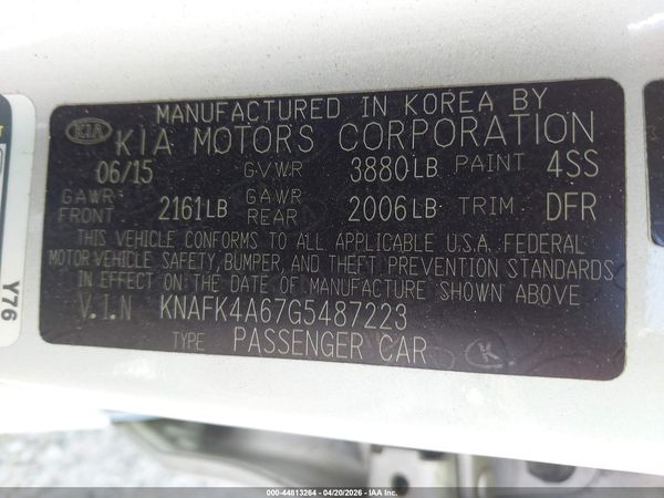 2016 KIA FORTE GL (Middle-Low Grade)