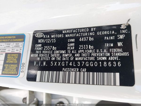 2016 KIA OPTIMA LX