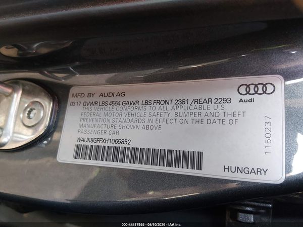 2017 AUDI A3 2.0T PREMIUM