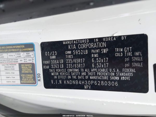 2023 KIA CARNIVAL MPV LX SEAT PACKAGE