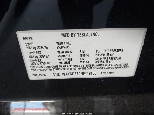 2022 TESLA MODEL Y