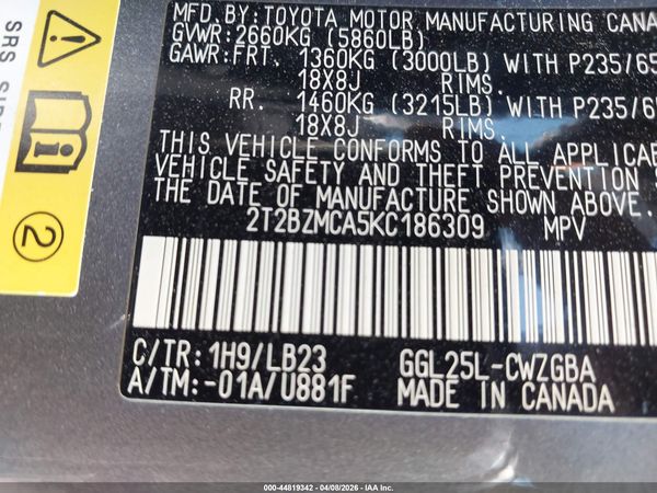 2019 LEXUS RX 350 350 Standard